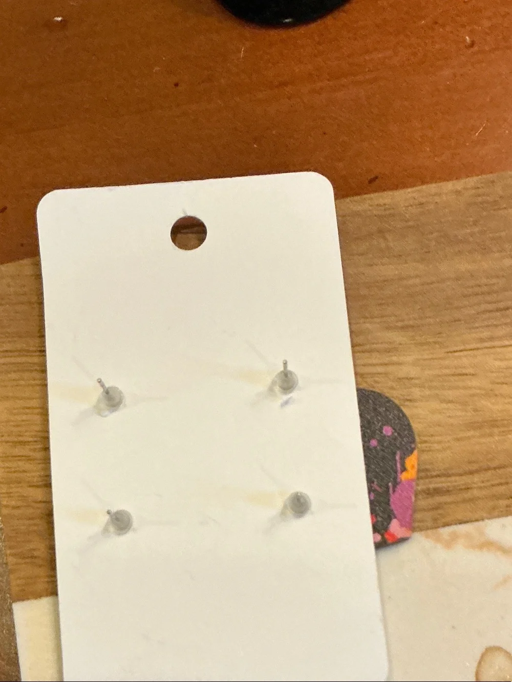 Randans Kids Black Splatter Heart Stud Earring Set - Multicolor